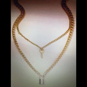 Jewelry - NEW IN!! Gold Double Lock & Key Necklace Jewelry - NEW IN!! Gold Double Lock & Key Necklace